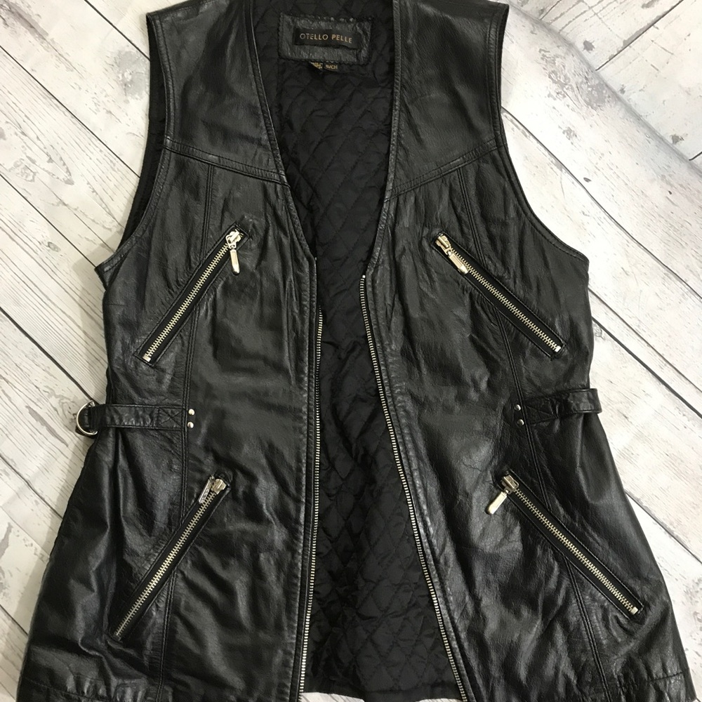Otello Pelle leather vest size small